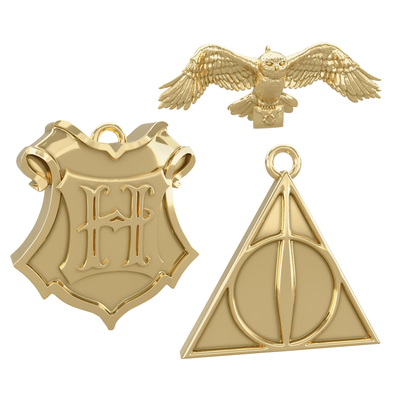 Keepsake Harry Potter™ Ornaments - 3 Pack Deathly Hallows, Hedwig & Hogwarts Crest Design