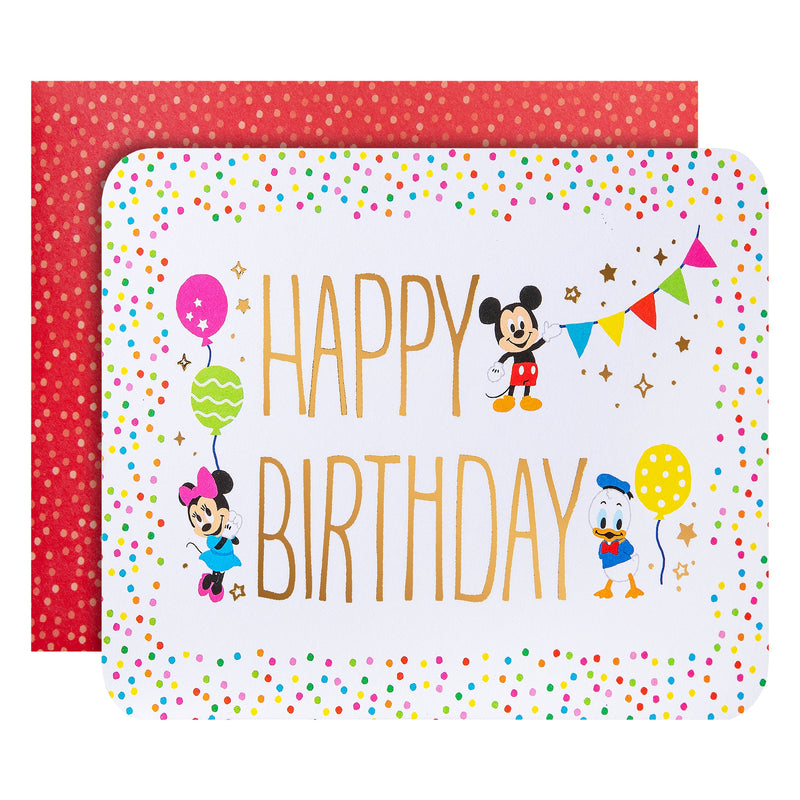 Pop-up Birthday Card - 3D Disney Mickey & Minnie Pop-Up Birthday Scene Design