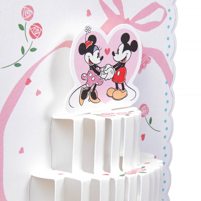 Pop-Up Wedding Card - 3D Disney Mickey & Minnie Pop-Up Wedding Cake Design