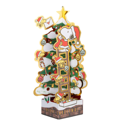 Pop-Up Christmas Card - 3D Pop-Up PEANUTS™ SNOOPY & WOODSTOCK Christmas Tree Design