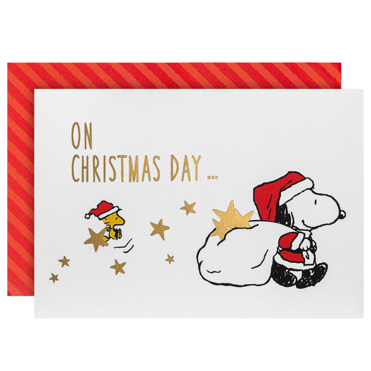Pop-Up Christmas Card - 3D Pop-Up PEANUTS™ SNOOPY & WOODSTOCK Tree Decorating Scene