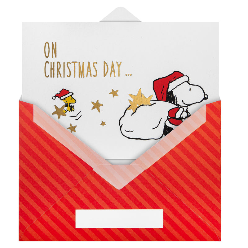 Pop-Up Christmas Card - 3D Pop-Up PEANUTS™ SNOOPY & WOODSTOCK Tree Decorating Scene