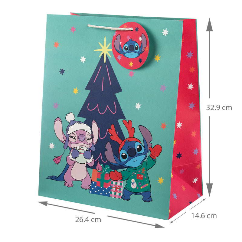 Disney Stitch Large Christmas Gift Bags - Pack of 3 in 1 Design