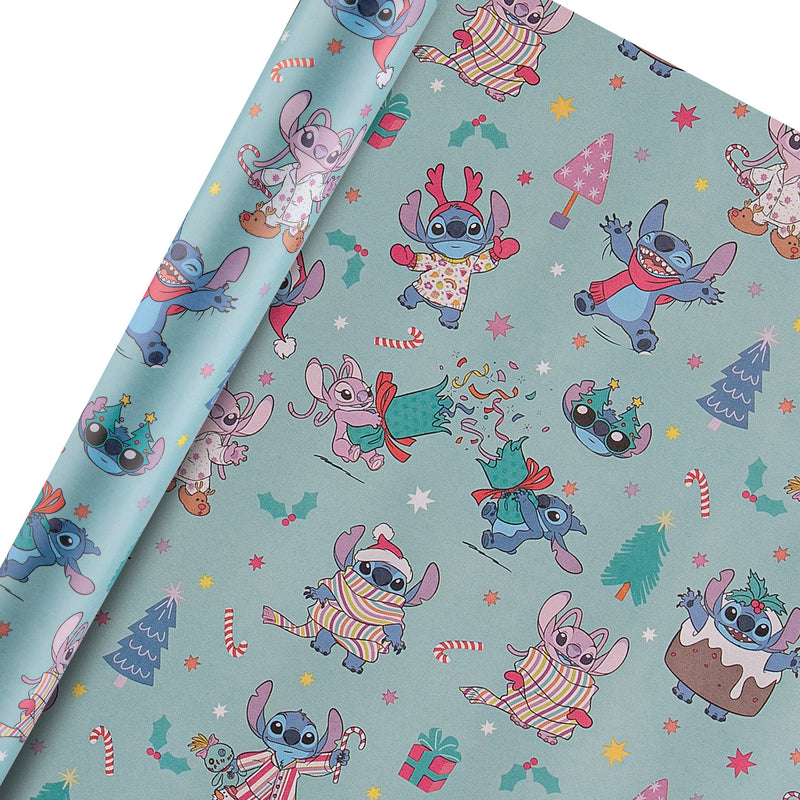 12M Disney Lilo & Stitch Christmas Wrapping Paper Multipack - 3 x 4M Rolls