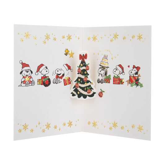 Classic PEANUTS™ SNOOPY & WOODSTOCK Wreath Design 3D Pop-Up Christmas Card