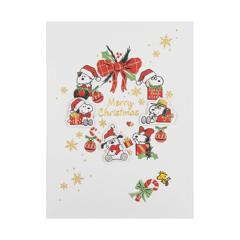 Classic PEANUTS™ SNOOPY & WOODSTOCK Wreath Design 3D Pop-Up Christmas Card