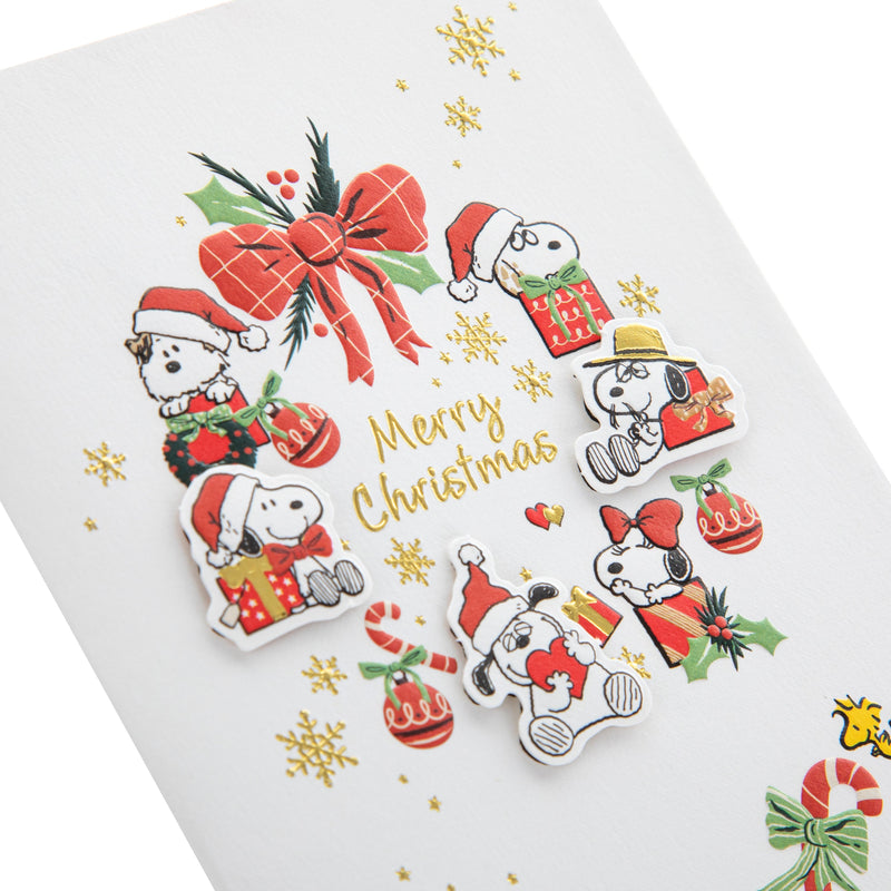 Classic PEANUTS™ SNOOPY & WOODSTOCK Wreath Design 3D Pop-Up Christmas Card