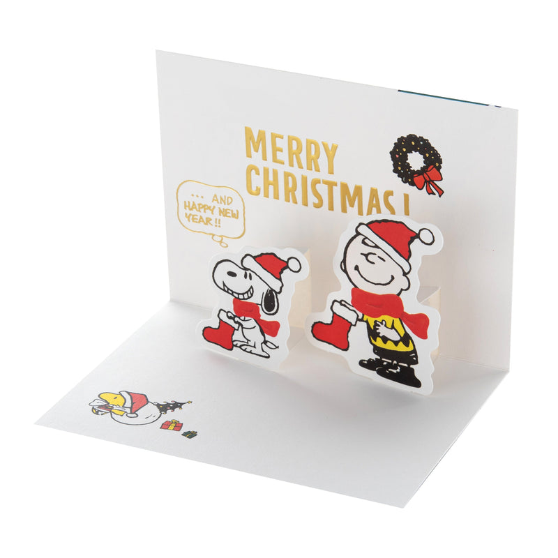 Vintage PEANUTS™ SNOOPY, WOODSTOCK & Charlie Brown 'Together' 3D Pop-Up Christmas Card