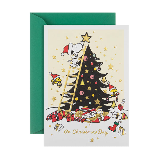 Classic PEANUTS™ SNOOPY & WOODSTOCK Christmas Tree Design Christmas Card