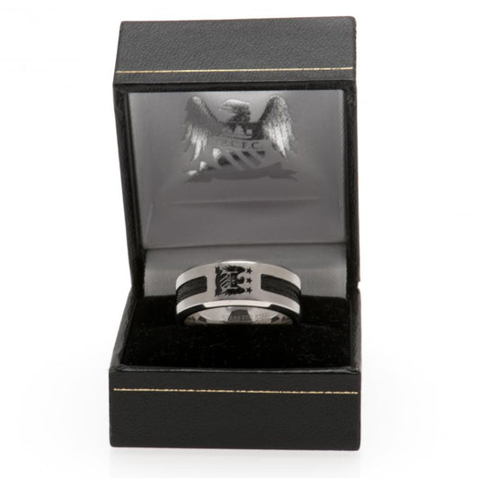Manchester City FC Black Inlay Ring Large EC, alternate view