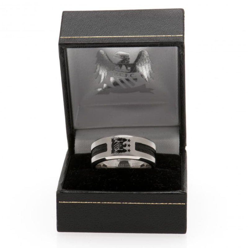 Manchester City FC Black Inlay Ring Large EC, alternate view