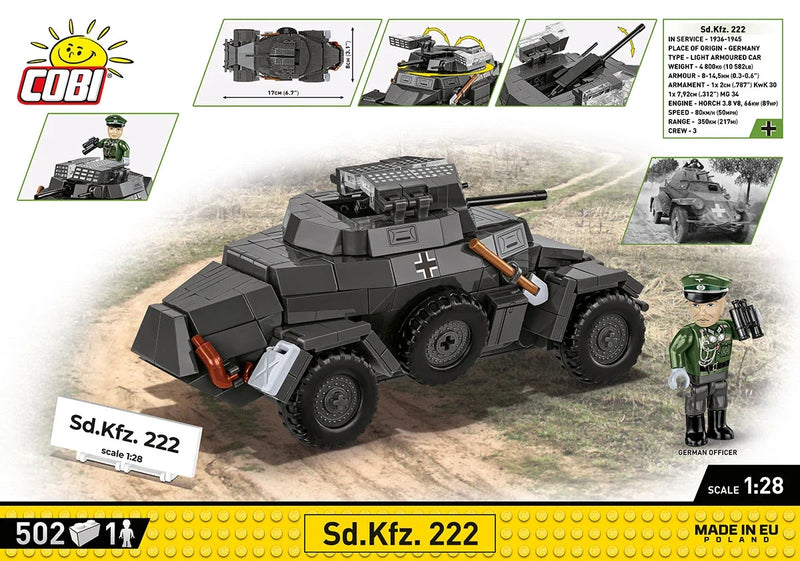 Cobi 2657 World War II Sd.Kfz.222 502 pcs