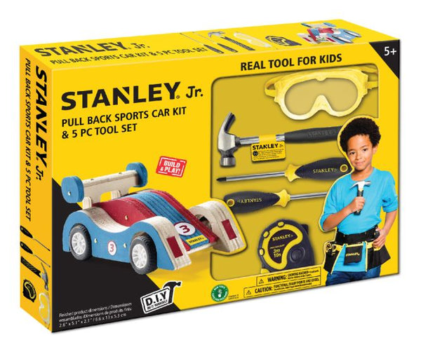 Stanley Jr. Pull Back Sports Car & 5 Piece Toolset