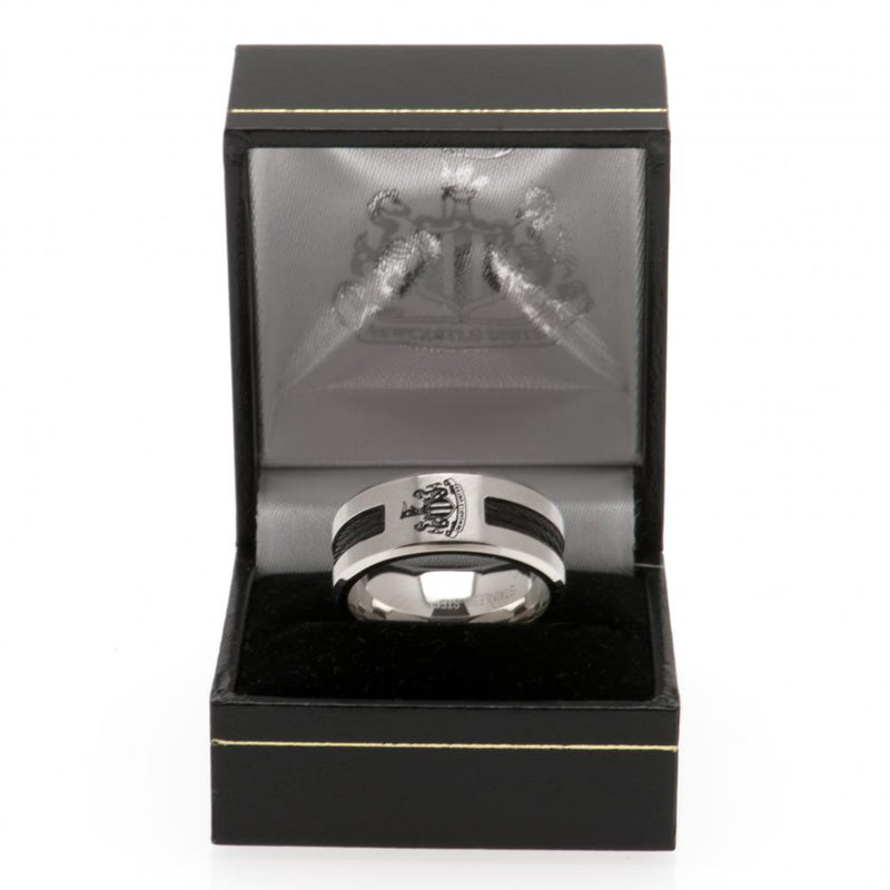 Newcastle United FC Black Inlay Ring Large, alternate view