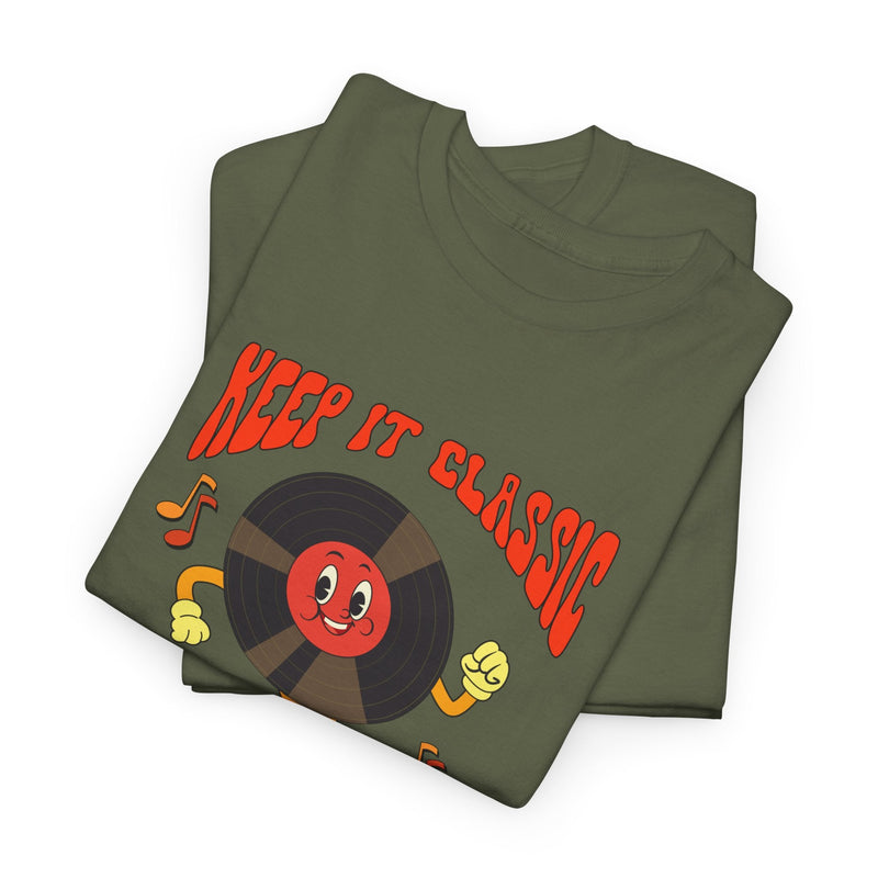 'Keep It Classic' Retro T-Shirt, size reference