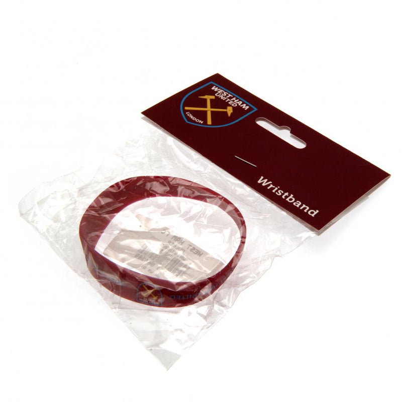 West Ham United FC Silicone Wristband, side angle