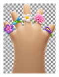 Hey Clay Bijou Flower Rings 5 Cans, size reference