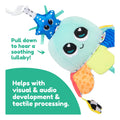 Lamaze Soothing Salty Sam Stroller Toy, rear view