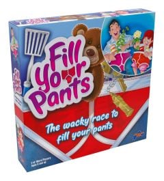 A humorous game where players race to fill their pants with items
