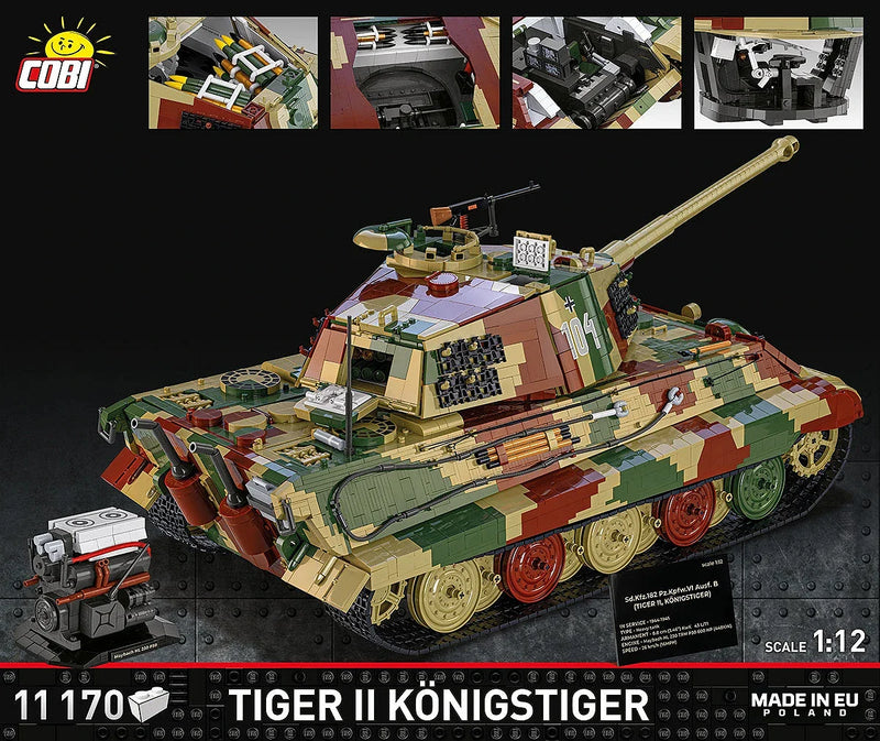 Cobi 2808 World War II Panzer KPFW VIB Tiger II 11170 pcs - Image 4