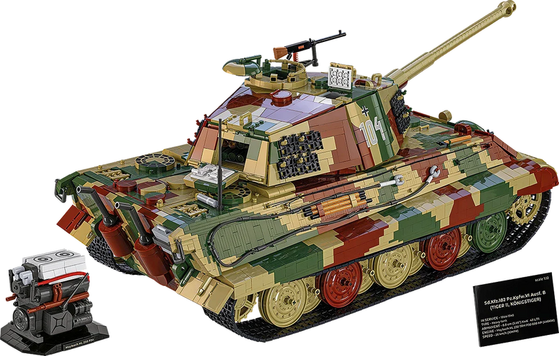 Cobi 2808 World War II Panzer KPFW VIB Tiger II 11170 pcs - Image 2