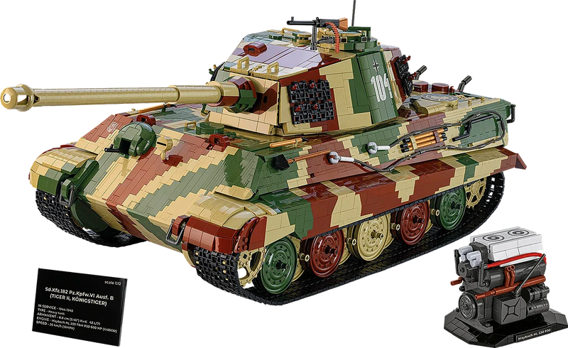Cobi 2808 - World War II - Panzer KPFW VIB Tiger II 11170 pcs