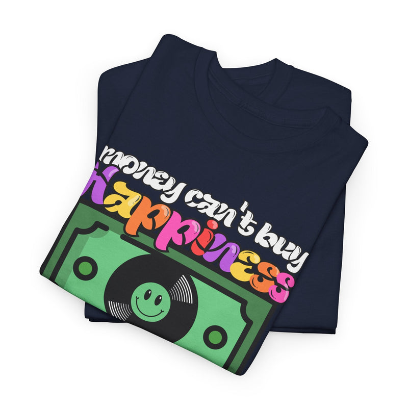 'Money can't buy happiness' Men's Vinyl T-Shirt, product detail
