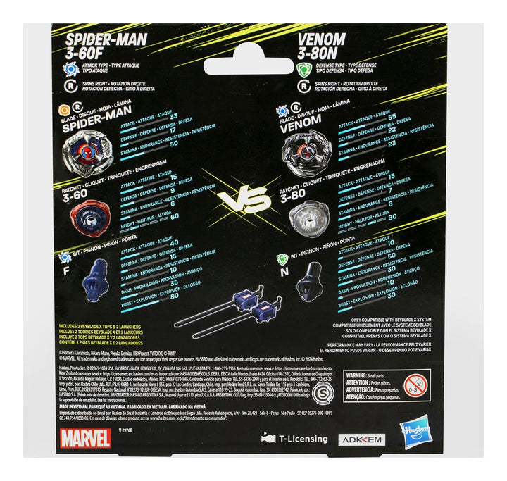 Beyblade X & Marvel Collab: Spider-Man 3-60F vs Venom 3-80N