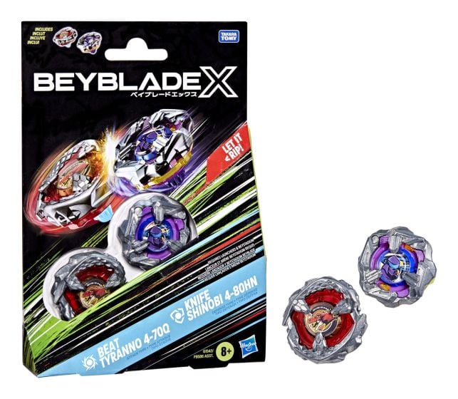 Beyblade X Dual Pack Beat Tyranno 4 70Q and Knife Shinobi 4 80HN