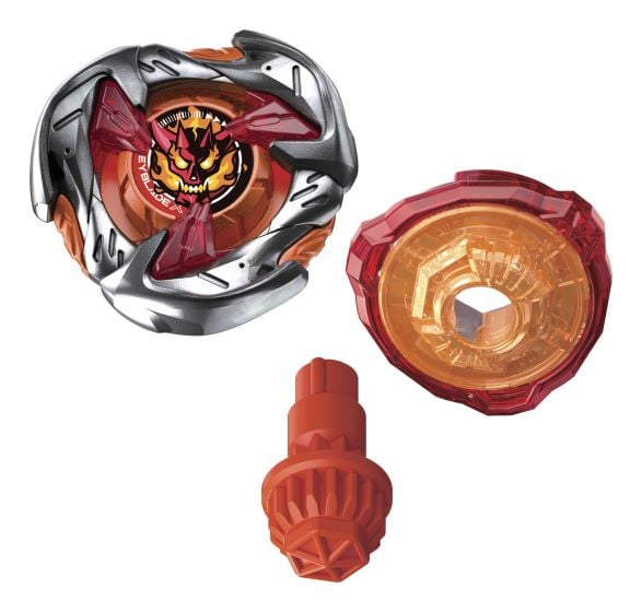 Beyblade X Staff Freshkills Hammer Incendio 3-70H UX Starter Pack Top and Launcher Set, rear view