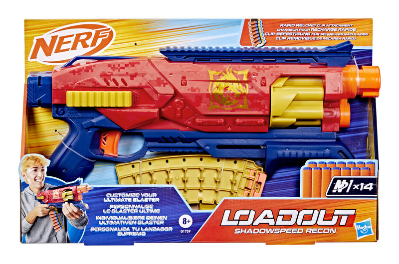Nerf Loadout Shadowspeed Recon Blaster, in display