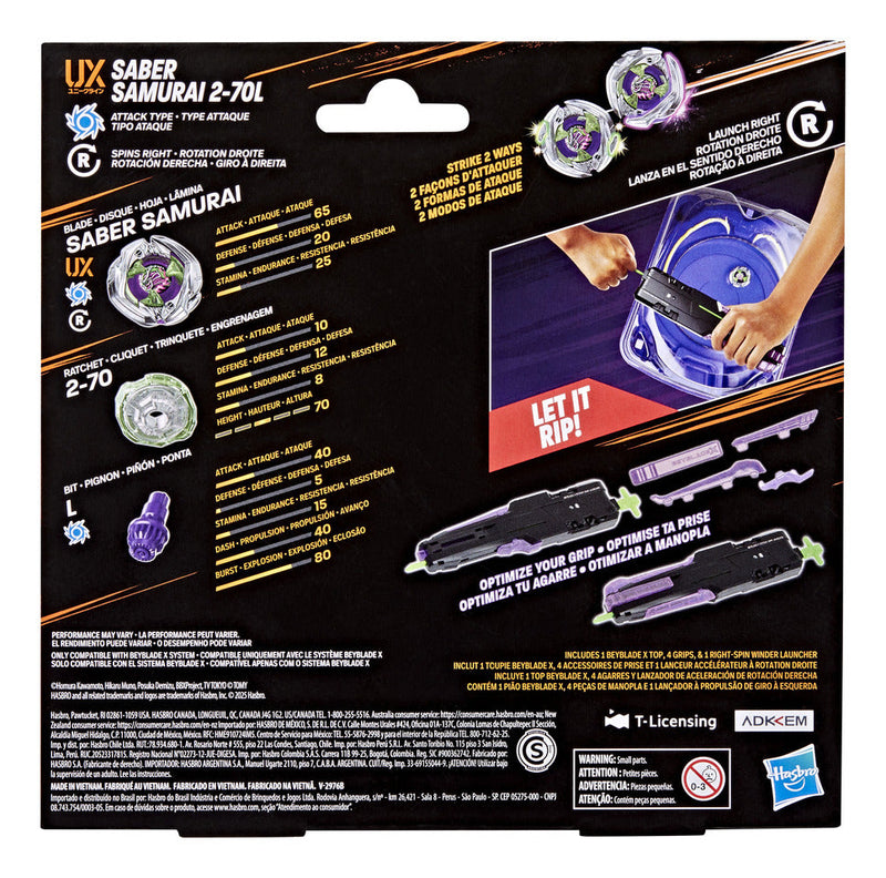 Beyblade X Victory Grip Launcher Set, side angle