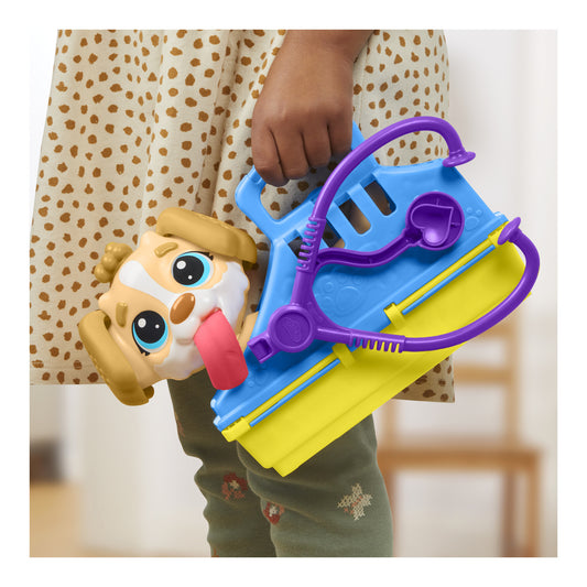 Play-Doh Care 'n Carry Vet Playset with toy dog and tools alternate view
