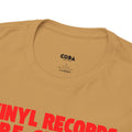 'Vinyl Records Are Groovy' Bold T-Shirt, close-up detail