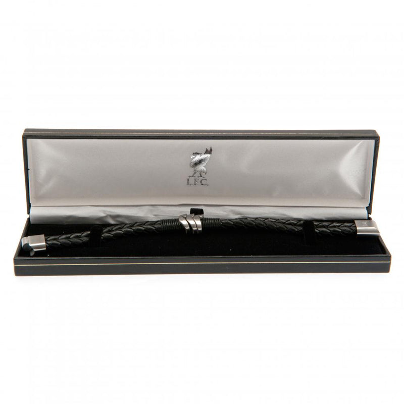 Liverpool FC Leather Bracelet, side angle