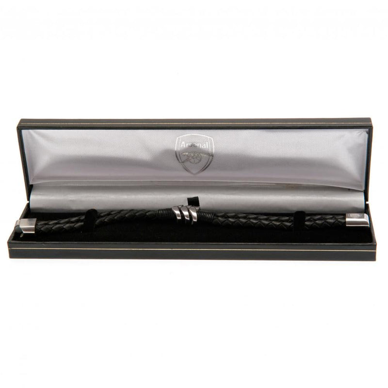 Arsenal FC Leather Bracelet, side angle