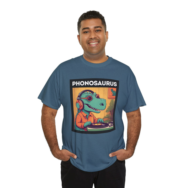 'Phonosaurus' Men's Vinyl T-Shirt, alternate view