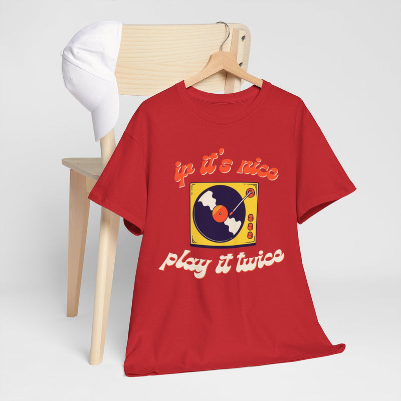 'If It’s Nice, Play It Twice' Vinyl T-Shirt, packaging shot