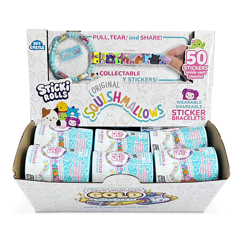 Sticki Rolls Squishmallows Sticki Bands Capsules (Case of 24)