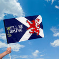 Scotland - We'll Be Coming Lion Flag with Sleeve - WC26 - 4 Sizes!, rear view
