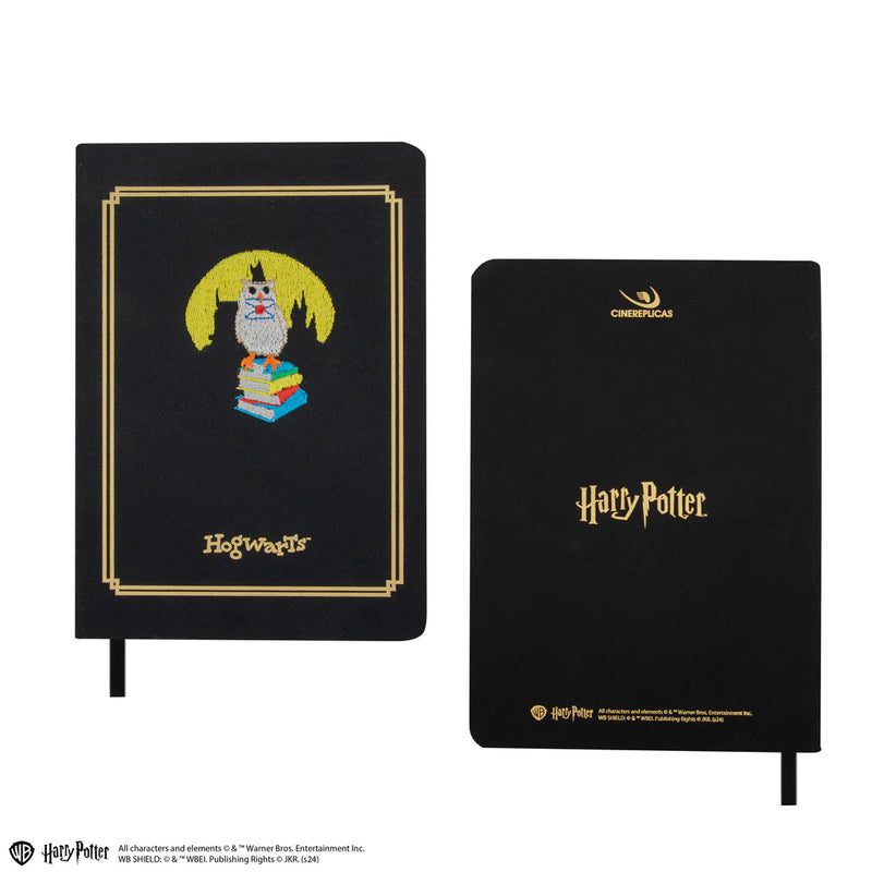 Harry Potter Hedwig Embroidered Hardcover Notebook, close-up detail