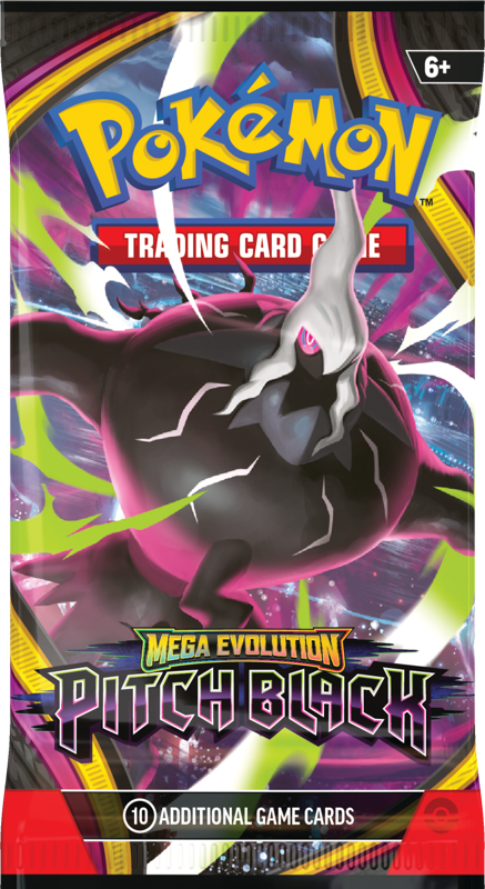Pokemon TCG Mega Evolution Pitch Black Booster Pack (10 Cards), side angle