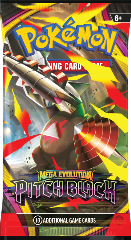 Pokemon TCG Mega Evolution Pitch Black Booster Pack (10 Cards), close-up detail