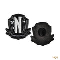 Wednesday Nevermore Academy Pin Set, rear view