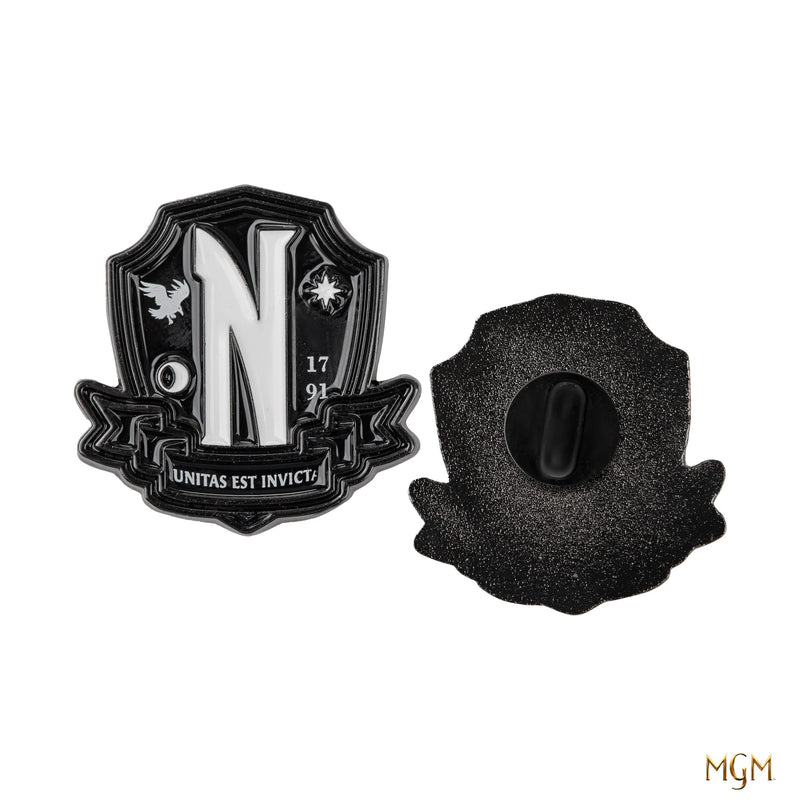 Wednesday Nevermore Academy Pin Set, rear view