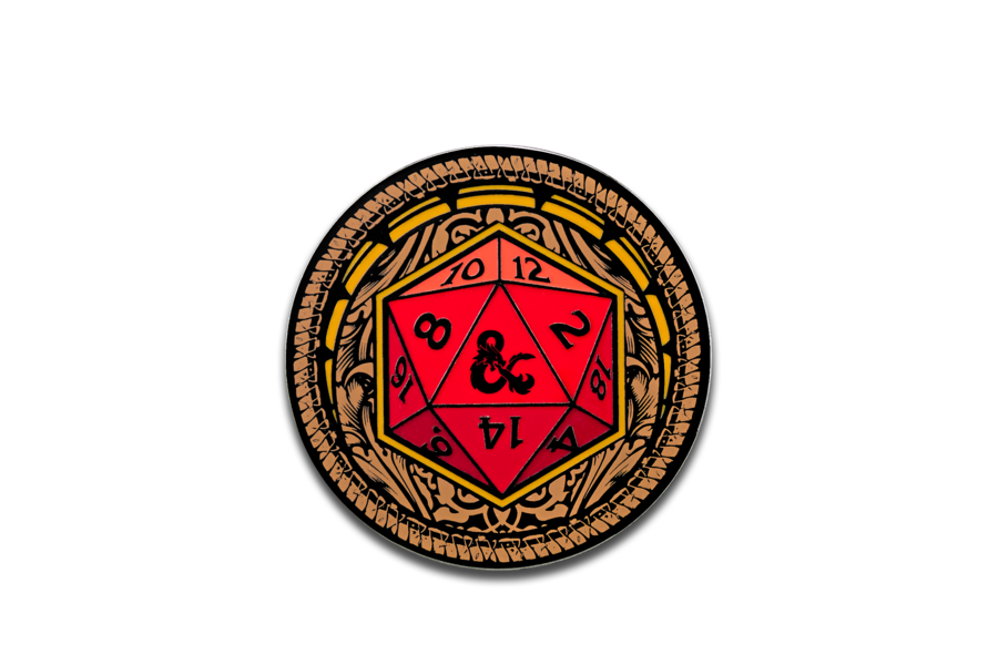 Pinfinity Ornate D20 Dungeons and Dragons Game AR Pin