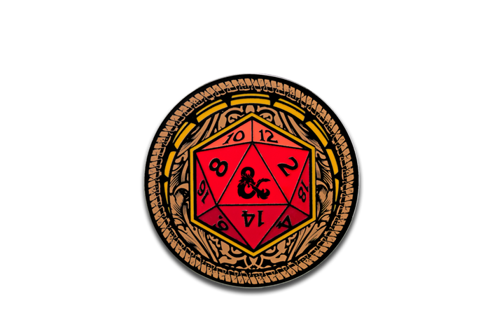 Pinfinity Ornate D20 Dungeons and Dragons Game AR Pin