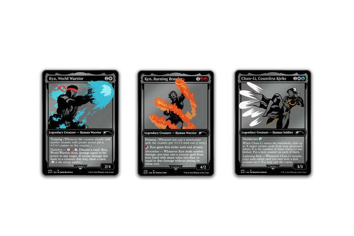 Magic: The Gathering Ryu Ken Chun-Li Street Fighter Secret Lair AR Pin Set