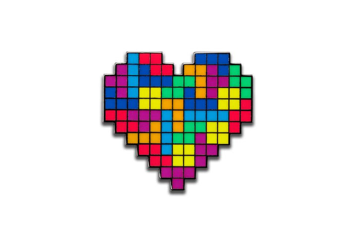 Tetris I Heart Tetris AR Pin Video Game Collectible