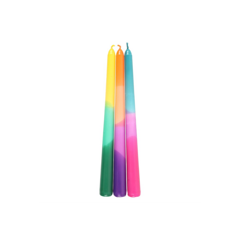 Set of 3 Dipped Aura Energy Taper Candles
